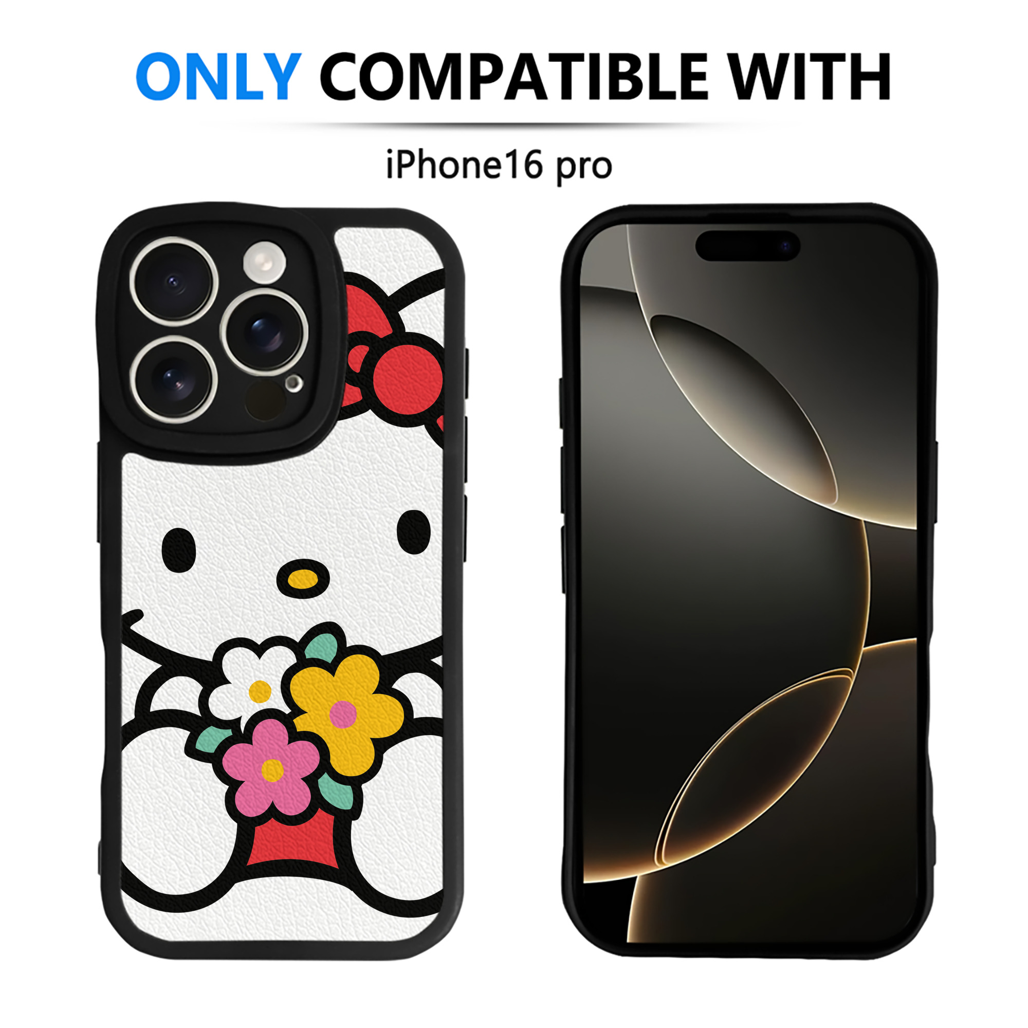 （画像用） Hello Kitty ハローキティ 【iPhone 16シリーズ対応】シリコンスマホケース（レザー調） 材質：シリコン